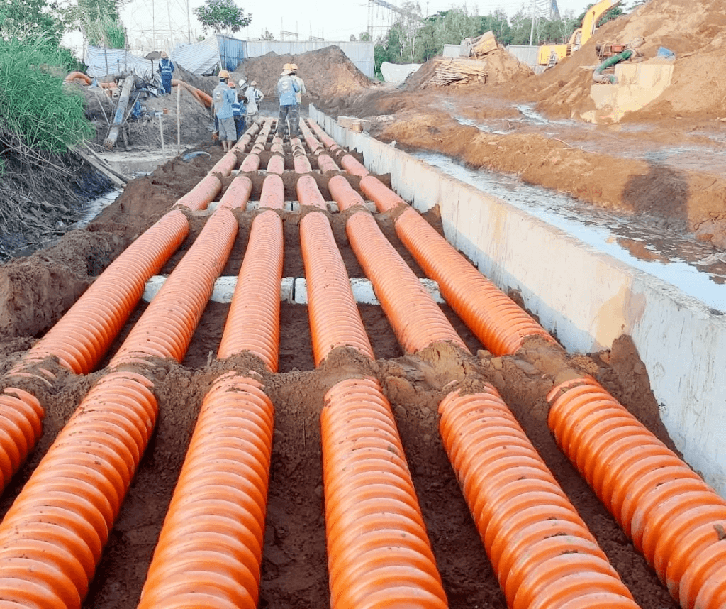 Lắp đặt các tuyến ống HDPE song song