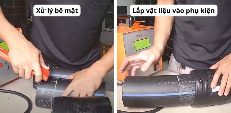 Xử lý bề mặt và lắp vật liệu vào phụ kiện