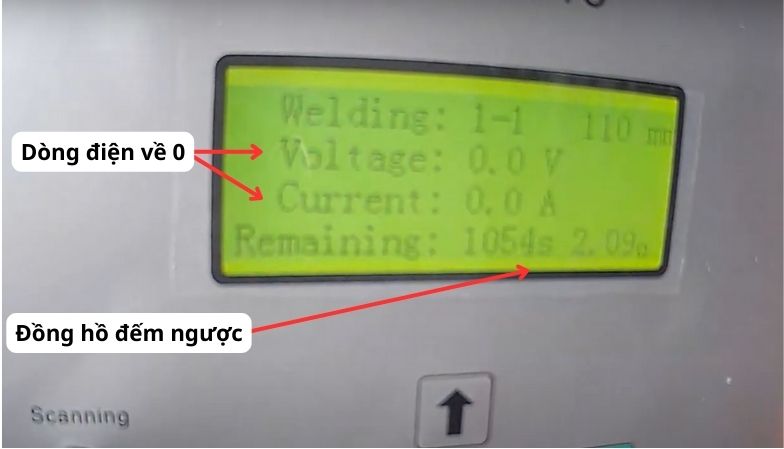 Máy hàn hiển thị thời gian làm nguội