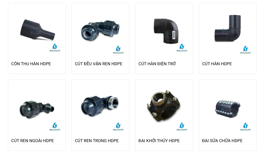 Một số phụ kiện HDPE mà ANT cung cấp